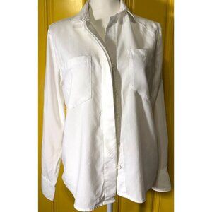 Women's Cloth & Stone White Blouse Long Sleeve Career Size Small